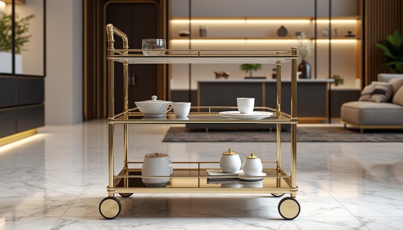 découvrez cette desserte au style « boutique », l'alliée parfaite pour organiser et sublimer votre intérieur avec élégance et praticité.