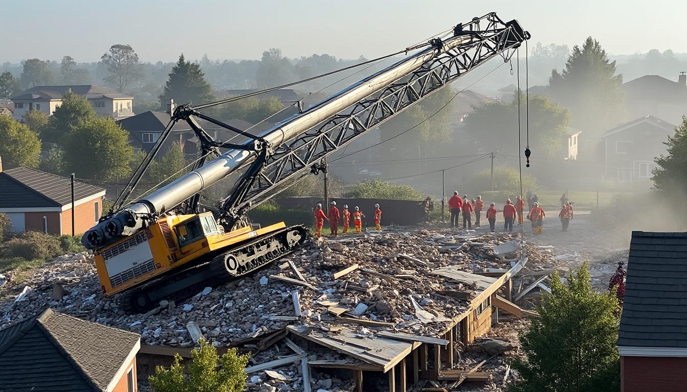 à combs-la-ville, une grue s'est effondrée de manière spectaculaire sur deux habitations, provoquant des dégâts importants et une intervention d'urgence.