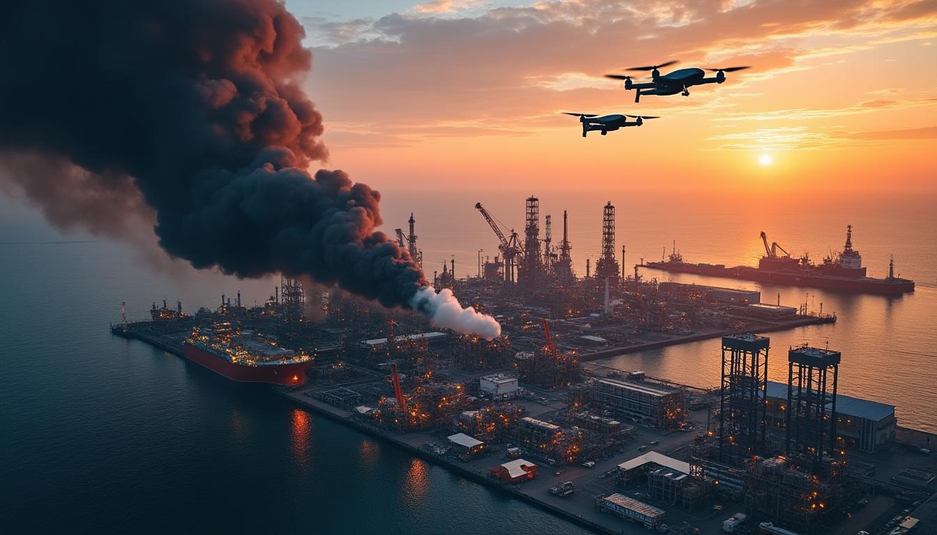 découvrez comment le conflit en ukraine a ciblé le centre pétrolier stratégique d'oust-louga, pièce maîtresse de la flotte russe fantôme, dans une attaque décisive.