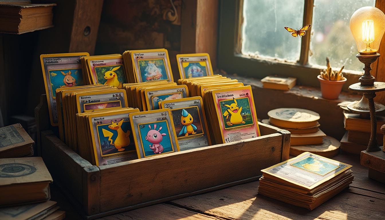 un homme découvre dans son grenier des cartes pokémon d'une valeur estimée à 29 000 €, un trésor inattendu qui pourrait financer son mariage.