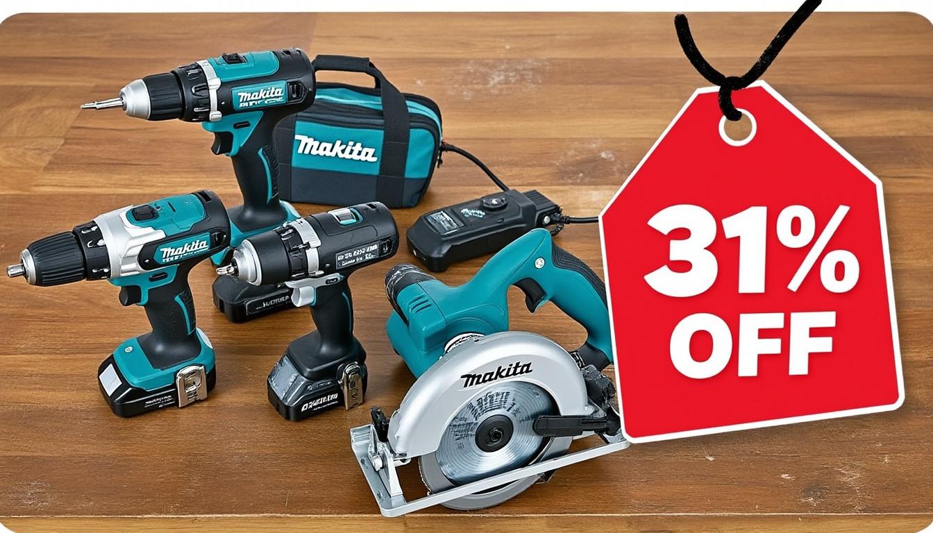 découvrez l'offre exceptionnelle makita avec -31 % sur 5 outils incontournables, disponibles sur amazon. parfaite pour les passionnés de bricolage qui veulent allier qualité et économie.
