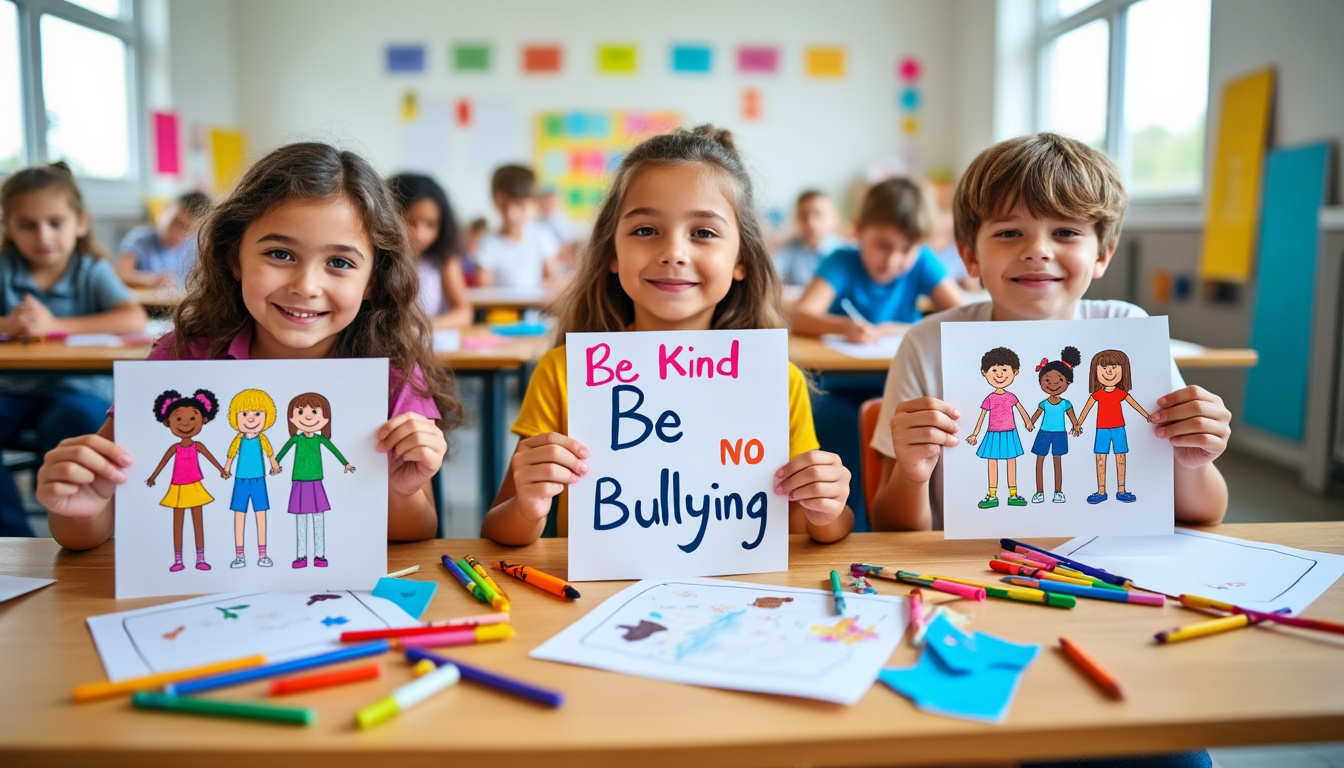 à évron, des écoliers sont récompensés pour leurs affiches créatives sensibilisant contre le harcèlement scolaire, valorisant leur engagement et leur créativité.