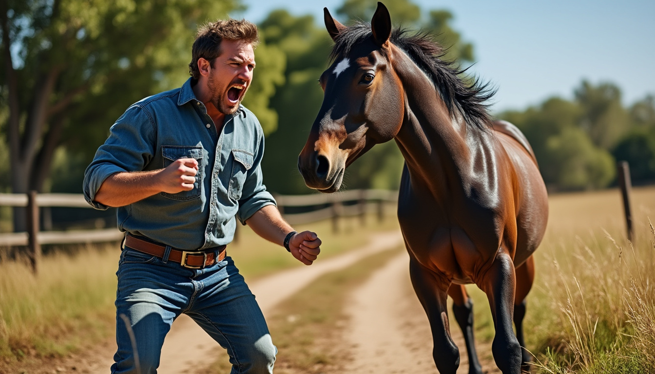 découvrez le récit incroyable d'un salarié, victime d'une maladie professionnelle reconnue, qui exprime sa colère de manière spectaculaire en crachant du feu sur un cheval. retour sur un acte aussi surprenant qu'inattendu.